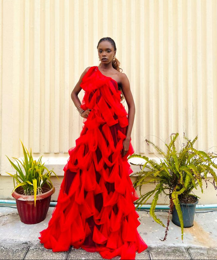 Red Lattice Dress