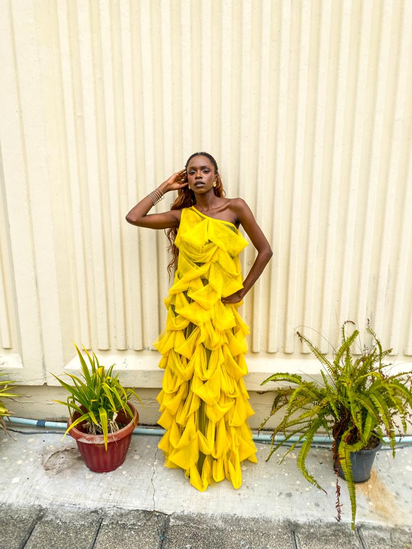 Yellow Lattice Dress