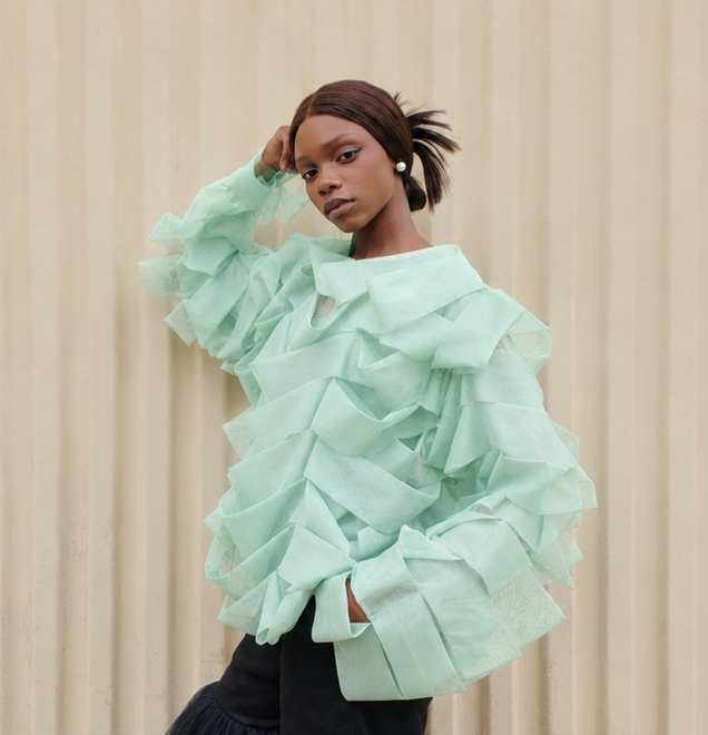 Mint Green Lattice Top