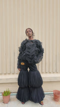 Black Lattice Pant Set